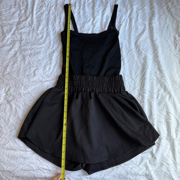 Black Sleeveless Tank Dress with Elastic Waist Skort Detail Athletic - Picture 6 of 7